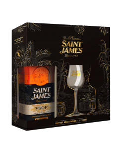 Coffret 2 verres avec rhum Saint James - VSOP Saint James Rhum Agricole
